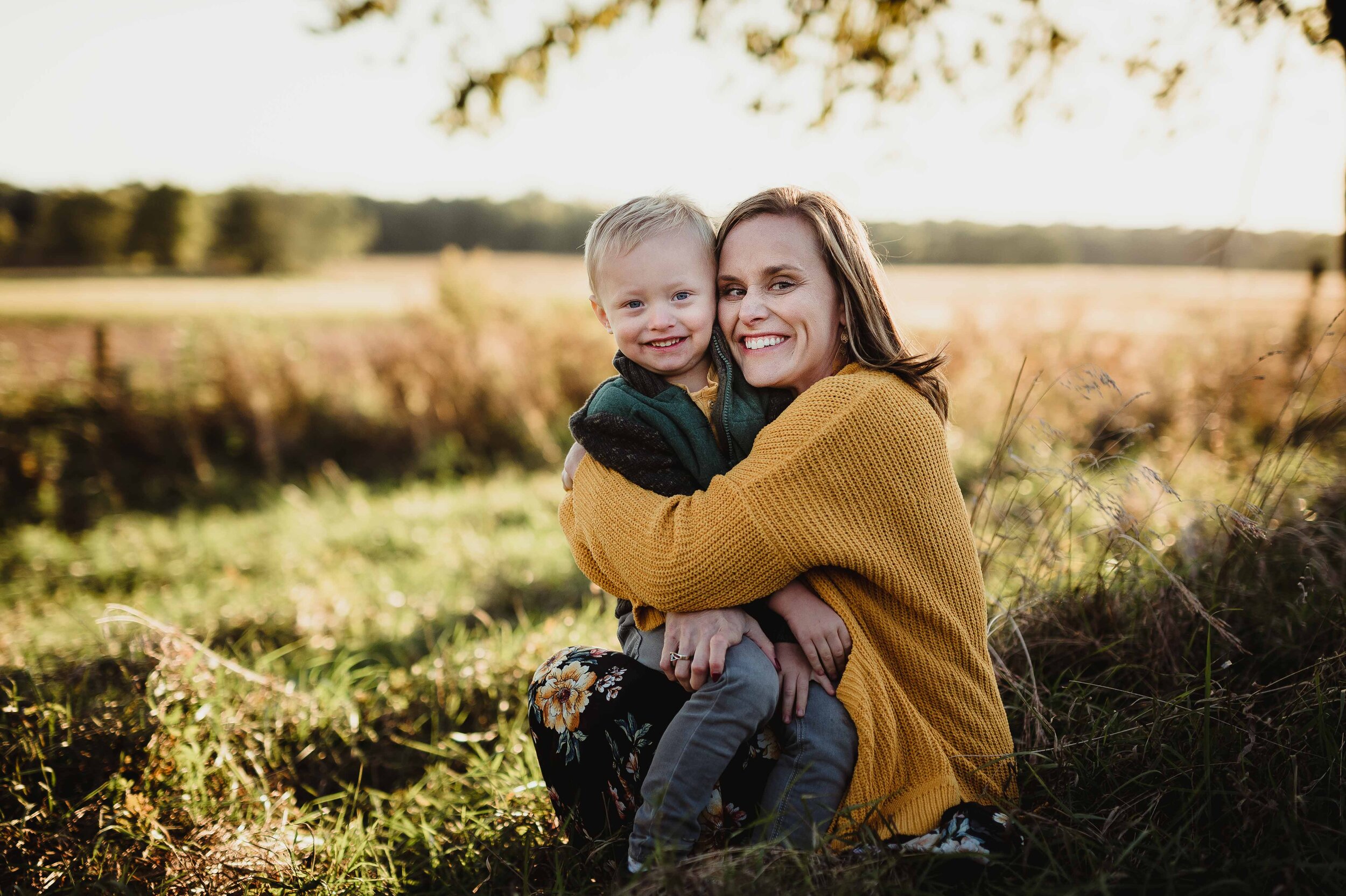  mustard yellow dress fall family session with Target Cat and Jack forest green jacket  