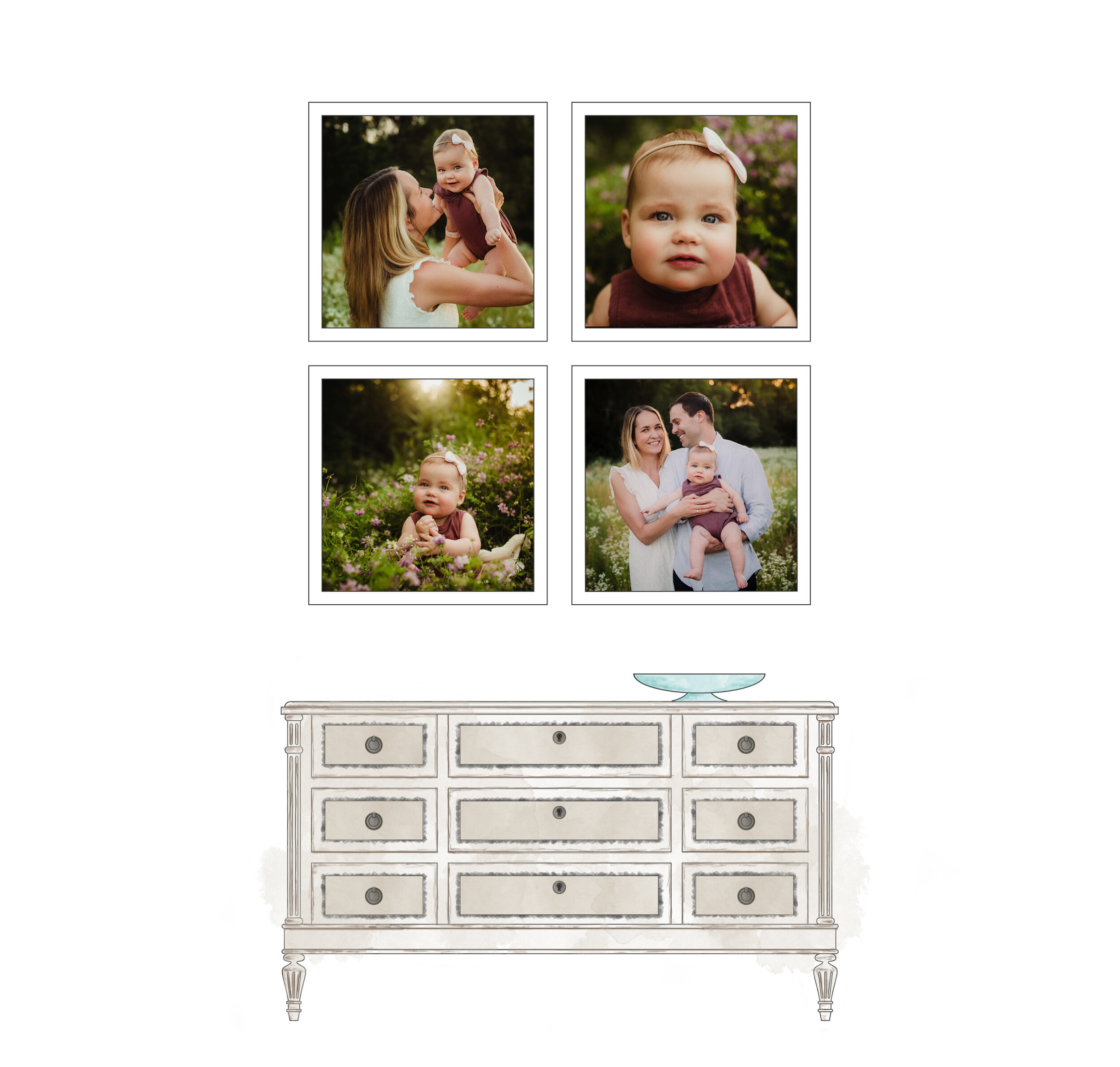 Family Gallery Wall Ideas With 4 Large Prints