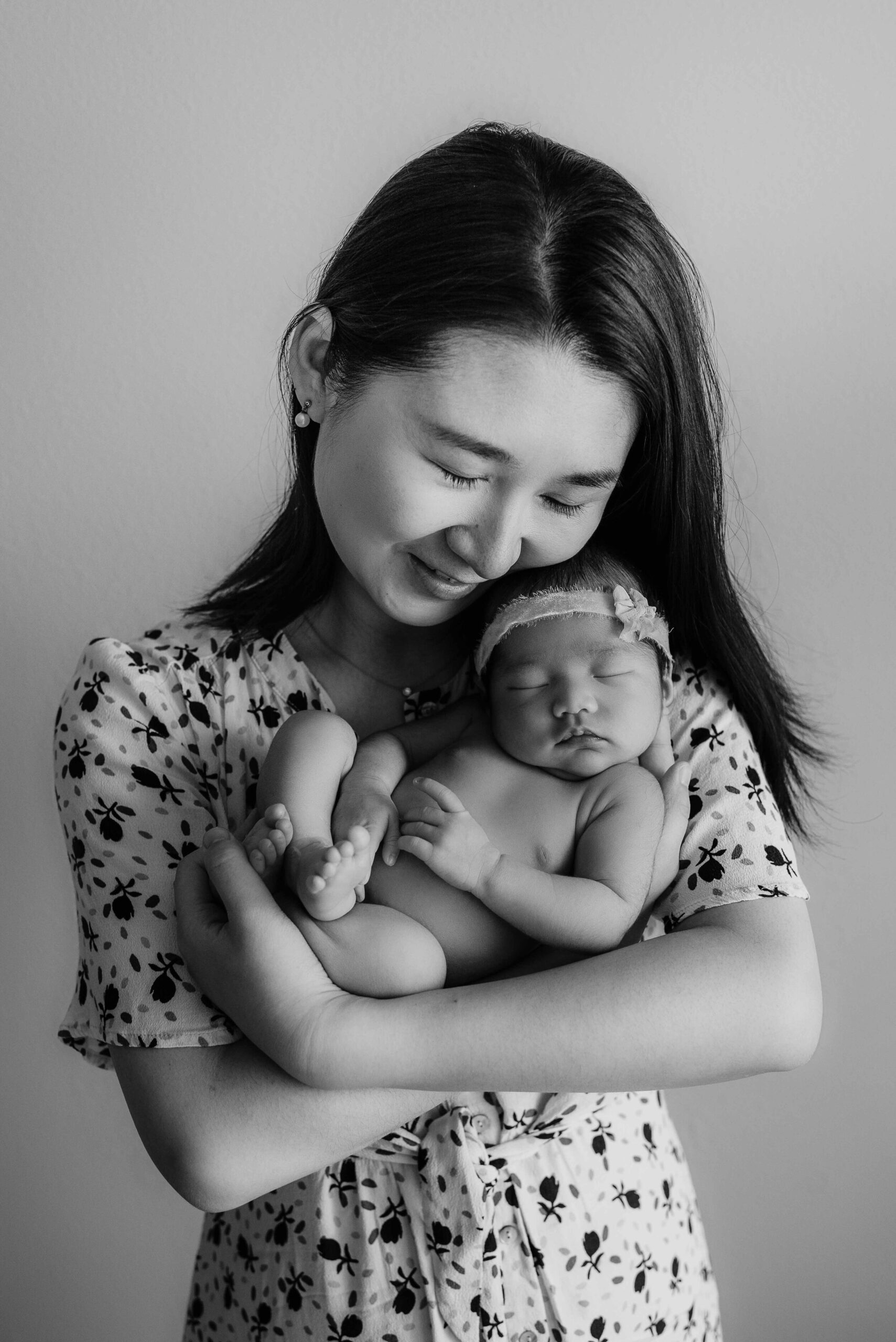 mother and newborn studio photo 