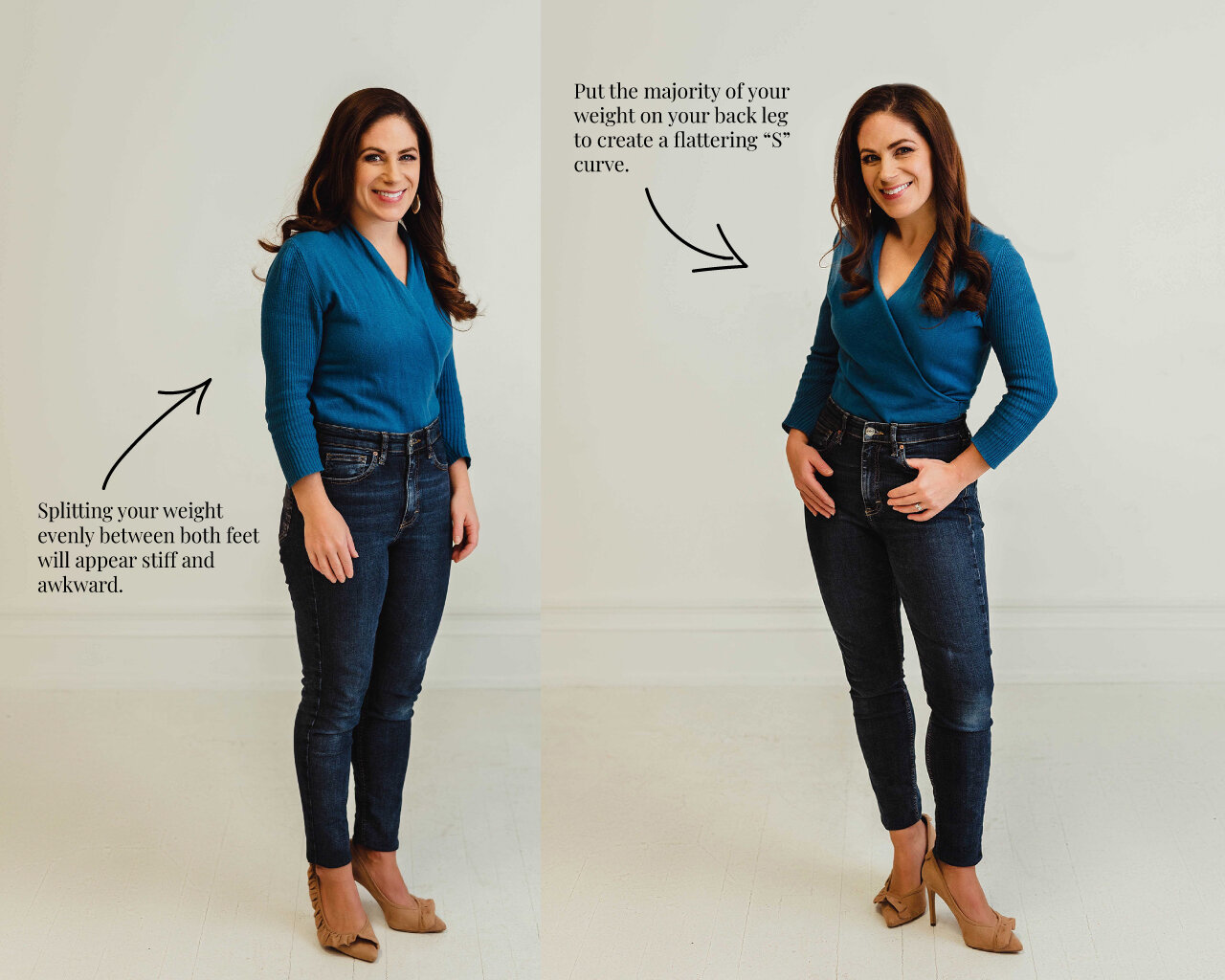 posing does and don’ts, how to pose for a camera, how to look skinnier in photos