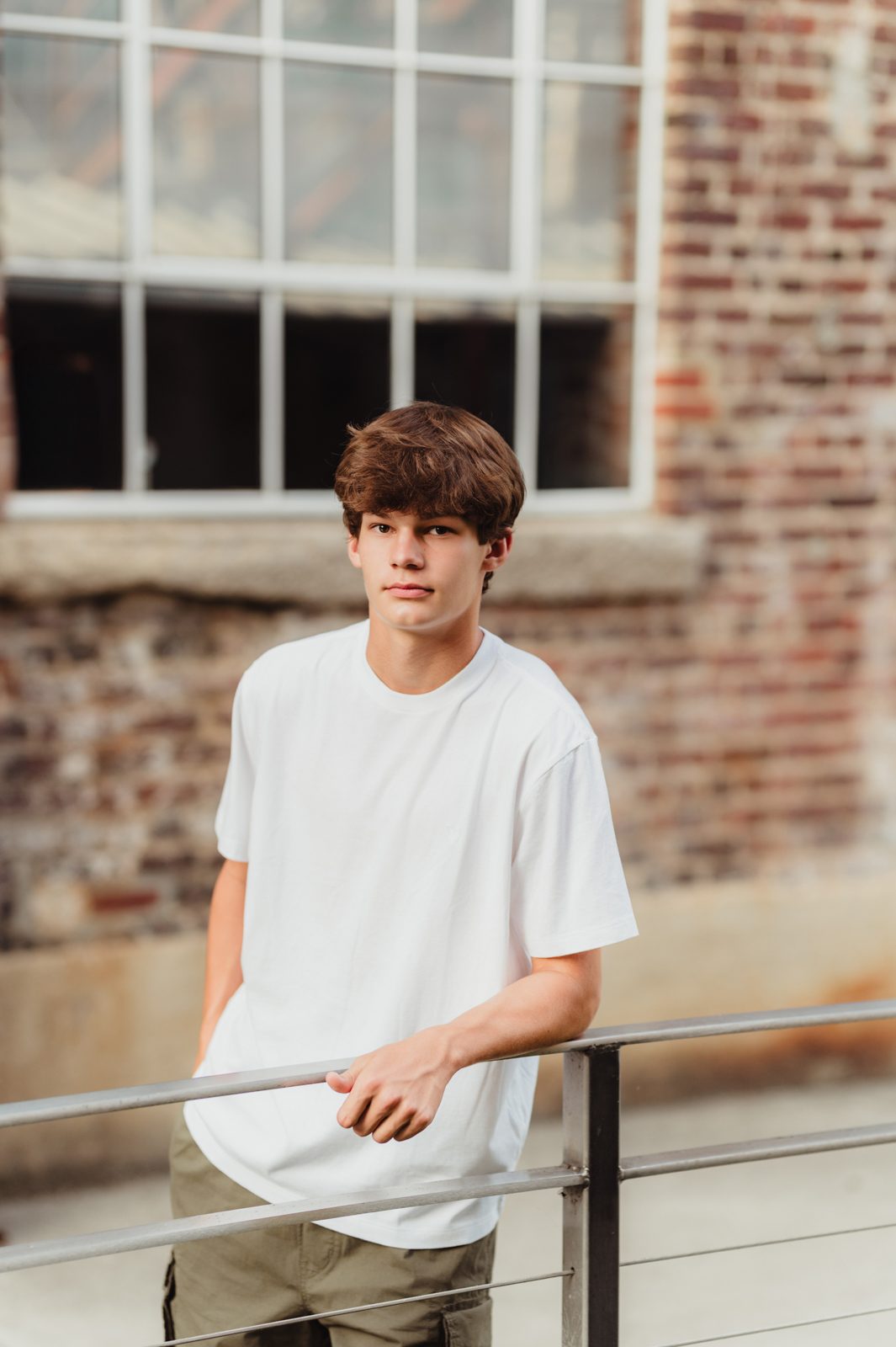 Riley | Greensboro Senior Photos at Revolution Mill - Kelly McPhail Photography
