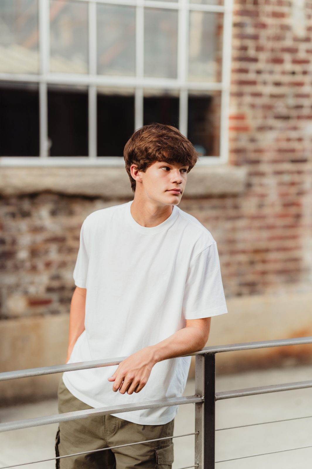 Riley | Greensboro Senior Photos at Revolution Mill - Kelly McPhail Photography