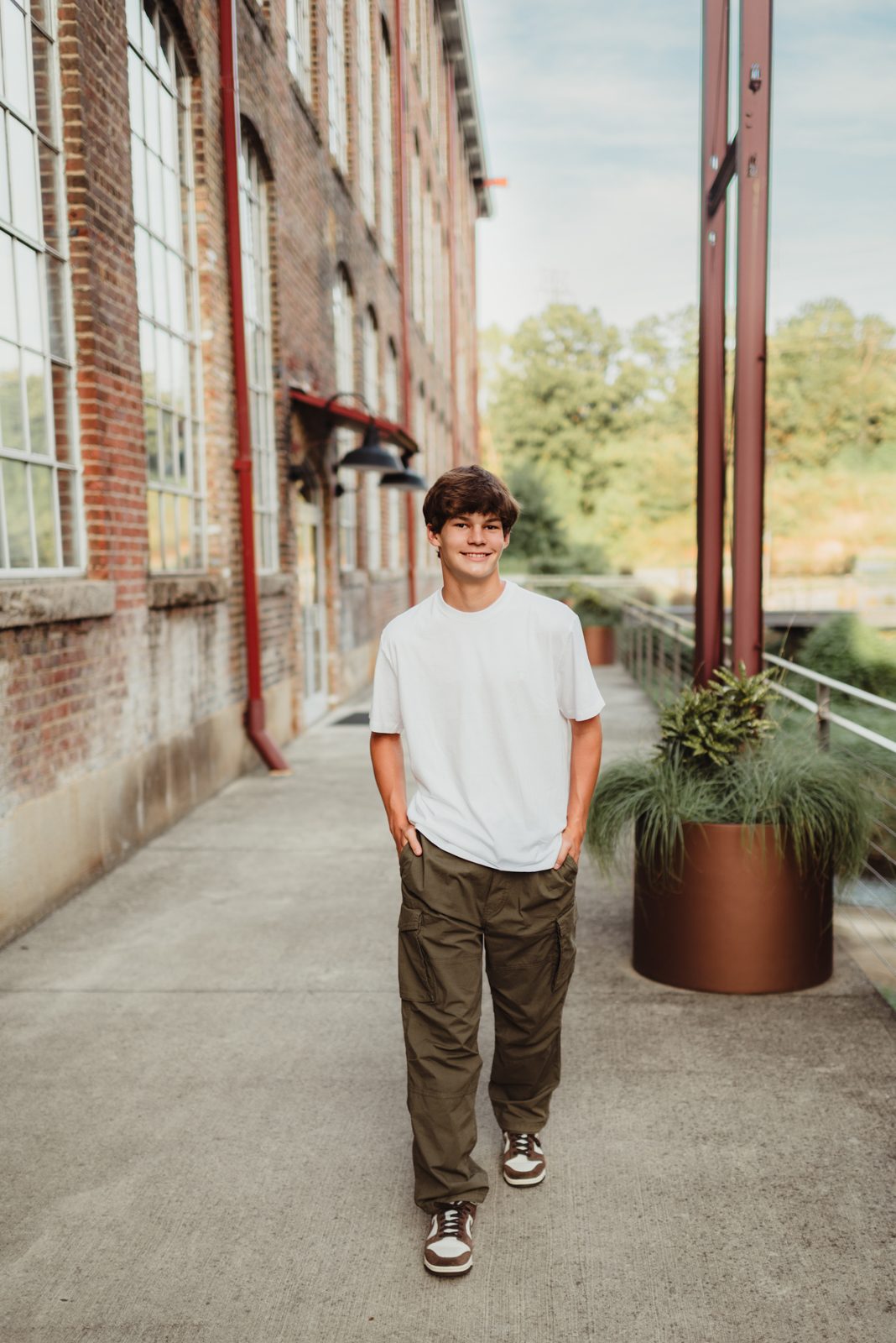 Riley | Greensboro Senior Photos at Revolution Mill - Kelly McPhail Photography