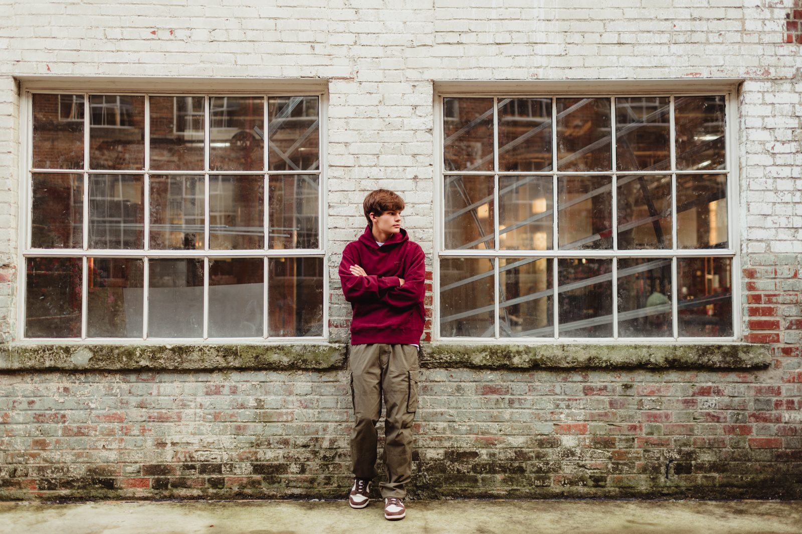 Riley | Greensboro Senior Photos at Revolution Mill - Kelly McPhail Photography